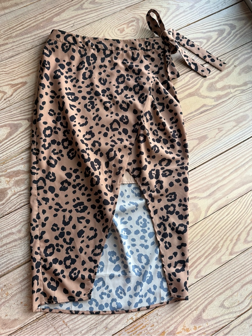 Lovers and Friends Leopard Print Wrap Midi Skirt Size S